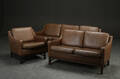 Tre-pers., to-pers. sofa samt lænestol, læder, dansk møbelproducent 3