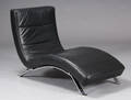 Chaiselongue, sort læder