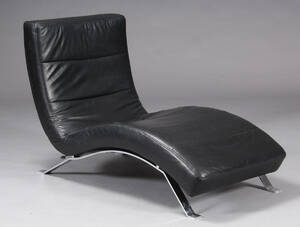Chaiselongue, sort læder