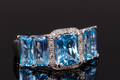 Ring, 14 kt hvidguld med topaser. Denne vare er sat til omsalg under nyt varenummer 4060806