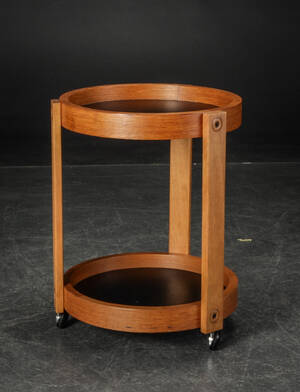 Serveringsvogn  rullebord af egetræ