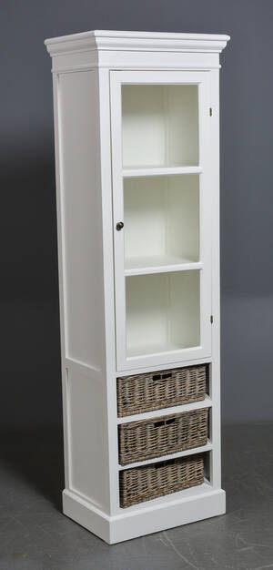 Vitrine, antikbemalet, hvidt