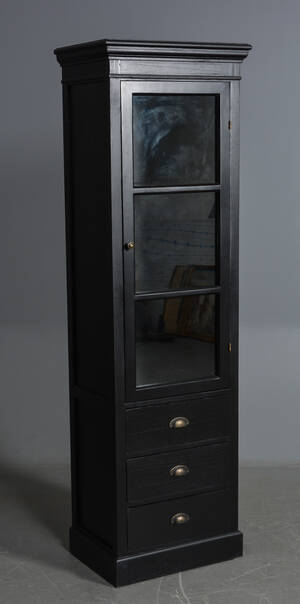 Vitrine, antikbemalet, sort Denne vare er sat til omsalg under nyt varenummer 4346969