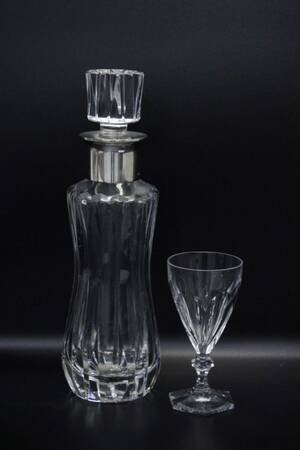 Kristallkaraff sterlingsilverhals  Glas