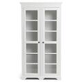 Vitrine med 2 glaslåger i hvid
