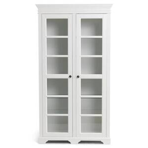 Vitrine med 2 glaslåger i hvid