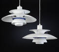 Poul Henningsen. Par PH5 pendler, hvid 2