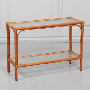 BLOMSTERBORD, bambu med glasskivor, ca 1950-tal