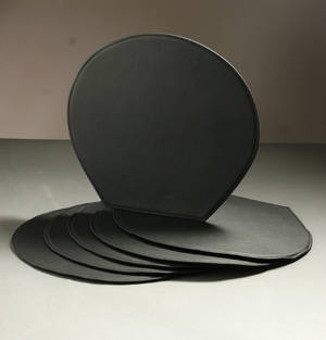 Sæt på seks sædehynder til 7er stole, sort semianilin 6