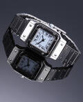 Cartier Santos Lady. Automatisk dameur i stål med hvid skive, 1990erne
