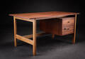 Hans J. Wegner. Skrivebord af teak og eg 