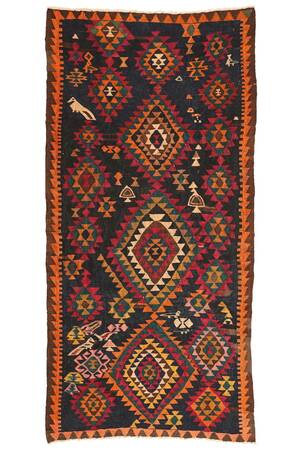 Persisk Kermanshah Kelim 333 x 155 cm.
