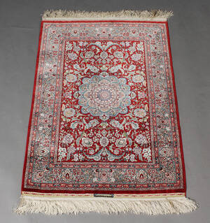 Orientalsk silketæppe 73x105 cm