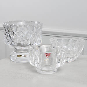 SKÅLAR, 3 st, Orrefors samt Boda