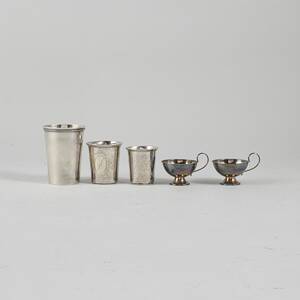 Bägare  punschmuggar, 5 delar