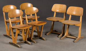 Benze 6 Stühle für Kinder Schulstühle der 196070er Jahre. 6
