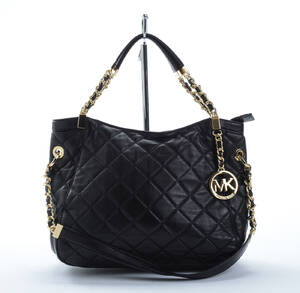 Michael Kors, skuldertaske af sort læder 