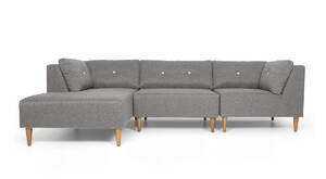 BENJAMIN MODULSOFA betrukket med slidstærkt URBAN GREY møbelstof