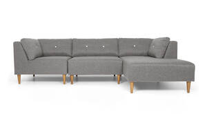 BENJAMIN MODULSOFA betrukket med slidstærkt URBAN GREY møbelstof