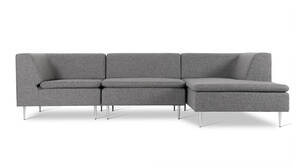 DAMM MODULSOFA betrukket med slidstærkt URBAN GREY møbelstof