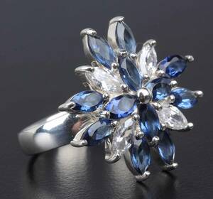 Cocktailring - sterlingsølv med cubic zirkoner