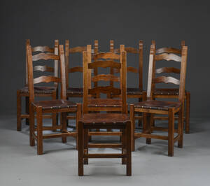 Spisestole af egetræ, 1900-tallet 8
