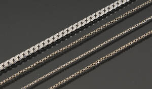 4 kæder af 14 kt. hvidguld 4