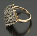 Engelsk diamantring, 9 kt guld