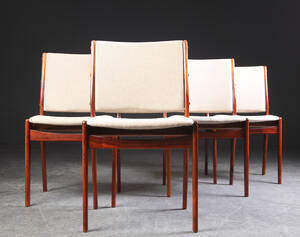 Fire spisestole af palisander, 1970erne 4