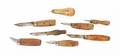 Knivar 6st samt sylar 2st, 1800-tal