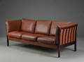 Stouby. Tre-pers. sofa, læder. 