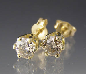 Par brillant ørestikker ca. 1.05 ct. 2