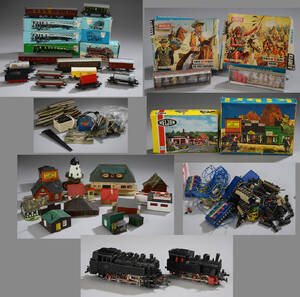 Märklin. Samling af lokomotiver, vogne og skinner