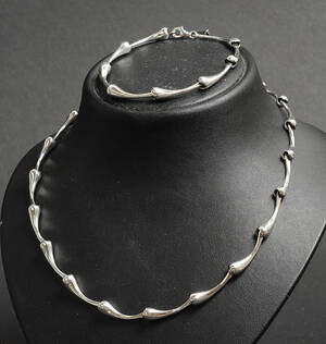 Randers sølv, smykkesæt, halskæde og armlænke af sterling sølv 2