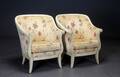 Par lænestole, antikbemalet, fransk stil. 1900-tallet 2
