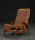 Lænestol af bambus, teak og bøg, dansk møbeldesign ca. 1950