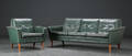 Tre-pers. sofa samt lænestol, læder, 1960erne 2