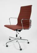 Charles Eames 1907 - 1978. Kontorstol m. høj ryg, brun hopsak