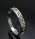 Safir og diamant ring
