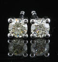 Earrings in 18k set with brilliant cut diamonds 0.50 ct This lot has been put up for resale under the new lot no. 4102351