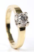 Solitairering, 18 kt guld, 0.54 ct.