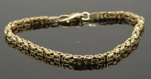 Armlænke af 14 kt. guld i kongemønster