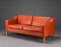 Mogens Hansen. To-pers. sofa med betræk af læder
