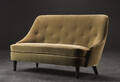 Sofa med svungne armlæn, velour, 1940-1950