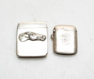TANDSTICKBEHÅLLARE 2 st, sterlingsilver, sannolikt ca 1900.