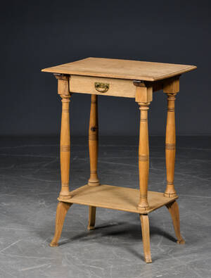 Lampebord af eg med skuffe, 1900-1920