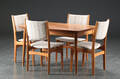 Spisebord med hollandsk udtræk, fire stole, teak, sansk møbelproducent 5