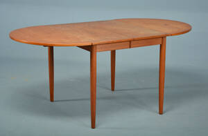 Spisebord af teak m. 2 klapper, udtræk, 1960erne