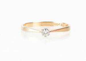 RING, 18 k guld, 0,05 c diamant