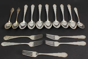 Samling bestik af sølv 15
